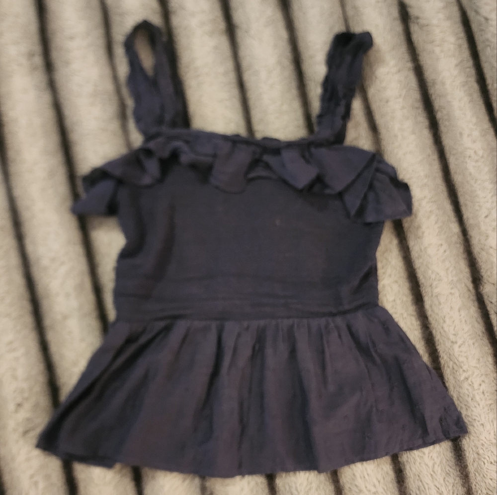 Old Navy Blue Ruffled Tank Top